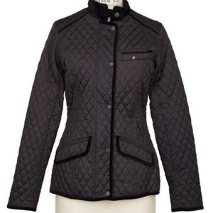 Barbour Gold Label Women’s Quilted Jacket with Velvet Trim Size US 6